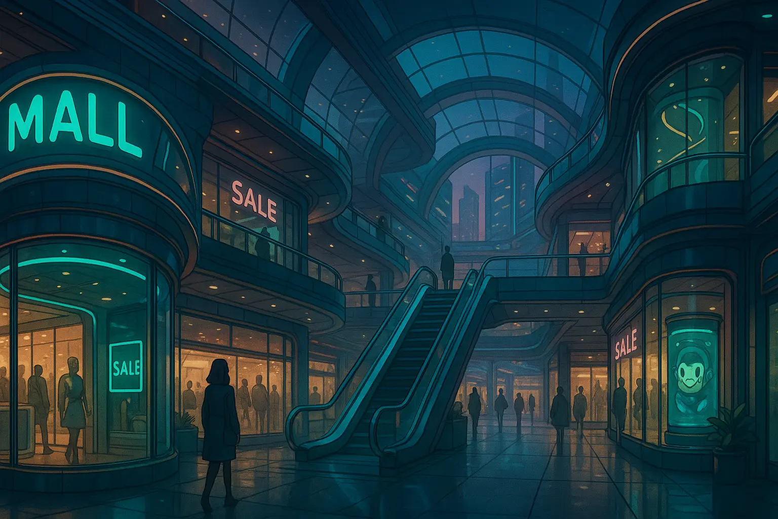 Futuristic AI Mall