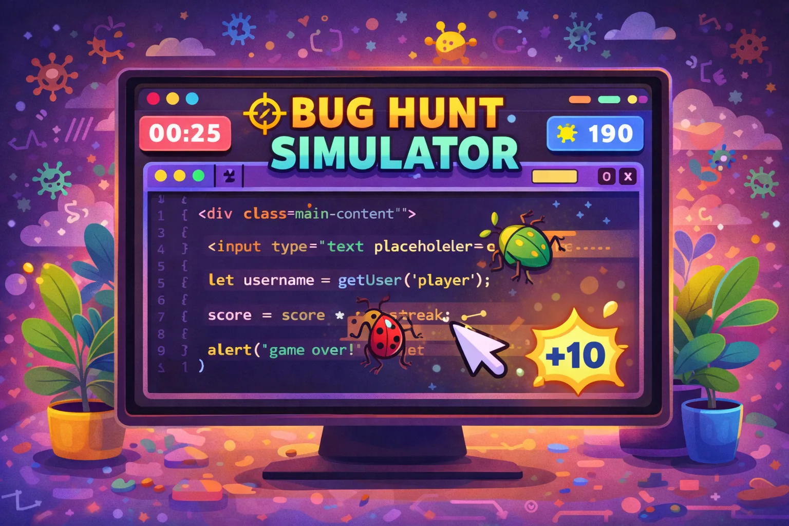 Build a Bug Hunt Simulator Game for Developers (HTML + JS)