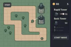 MiniTower Builder — Create a Micro Tower Defense Game in One HTML File