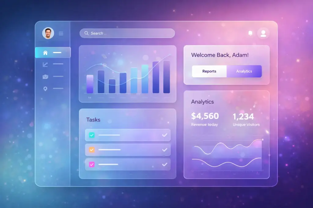 Featured image for Build a Modern Glassmorphism Dashboard Using Only CSS