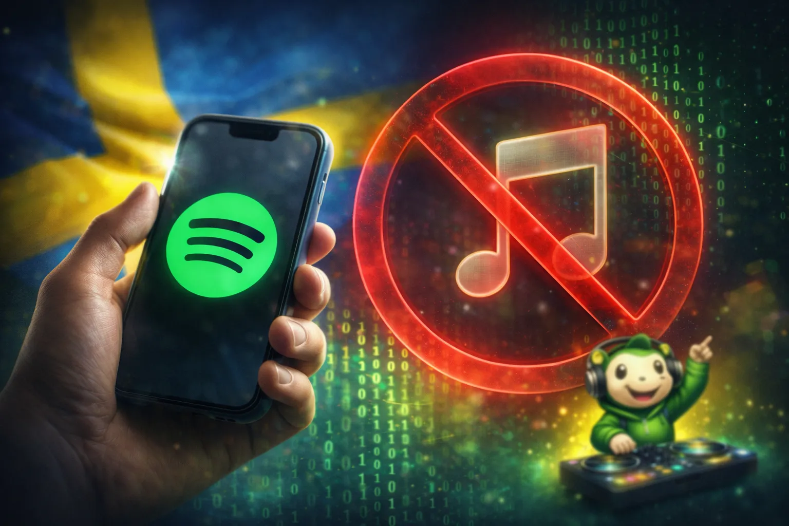 Music producer collaborating with AI in a studio