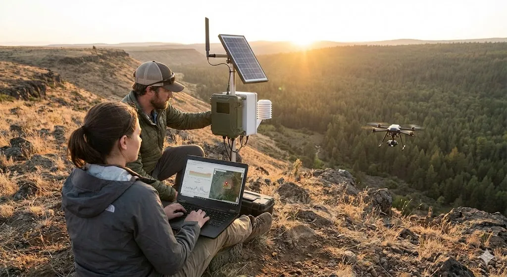 AI-powered wildfire detection research and environmental monitoring
